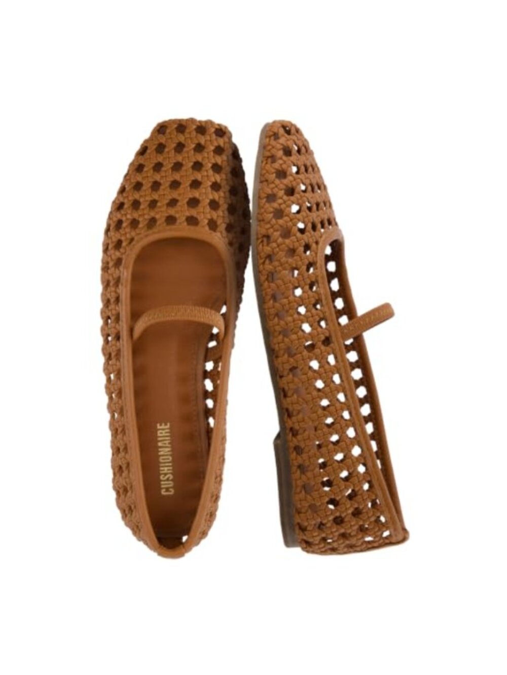 Woven Ballet Flats Square Toe Memory Foam Mary Jane Shoes
